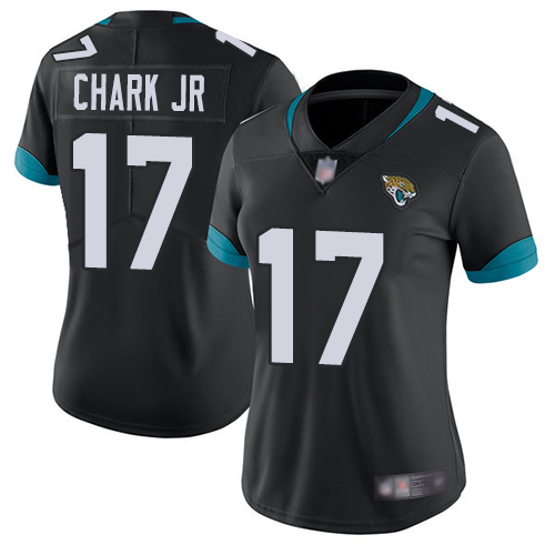 Nike Jacksonville Jaguars 17 DJ Chark Jr Black Team Color Women Stitched NFL Vapor Untouchable Limited Jersey